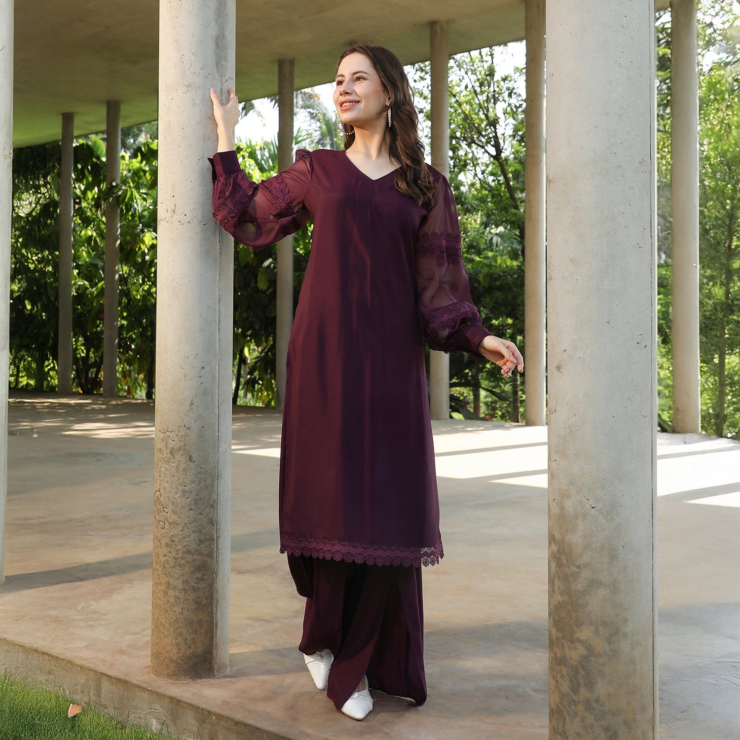 Solid Flared Kurta Set