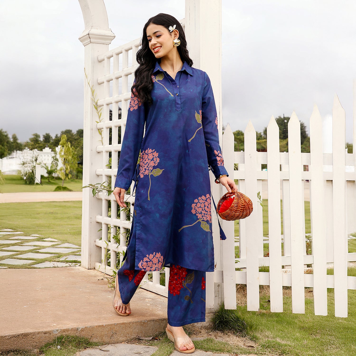 Bloom-Dye Imprint Kurta Set