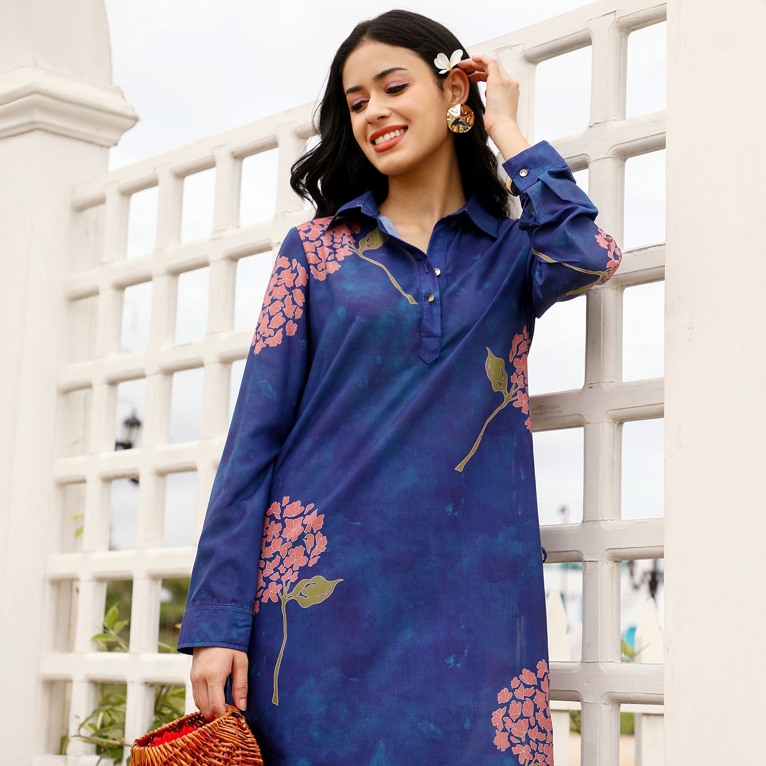 Bloom-Dye Imprint Kurta Set
