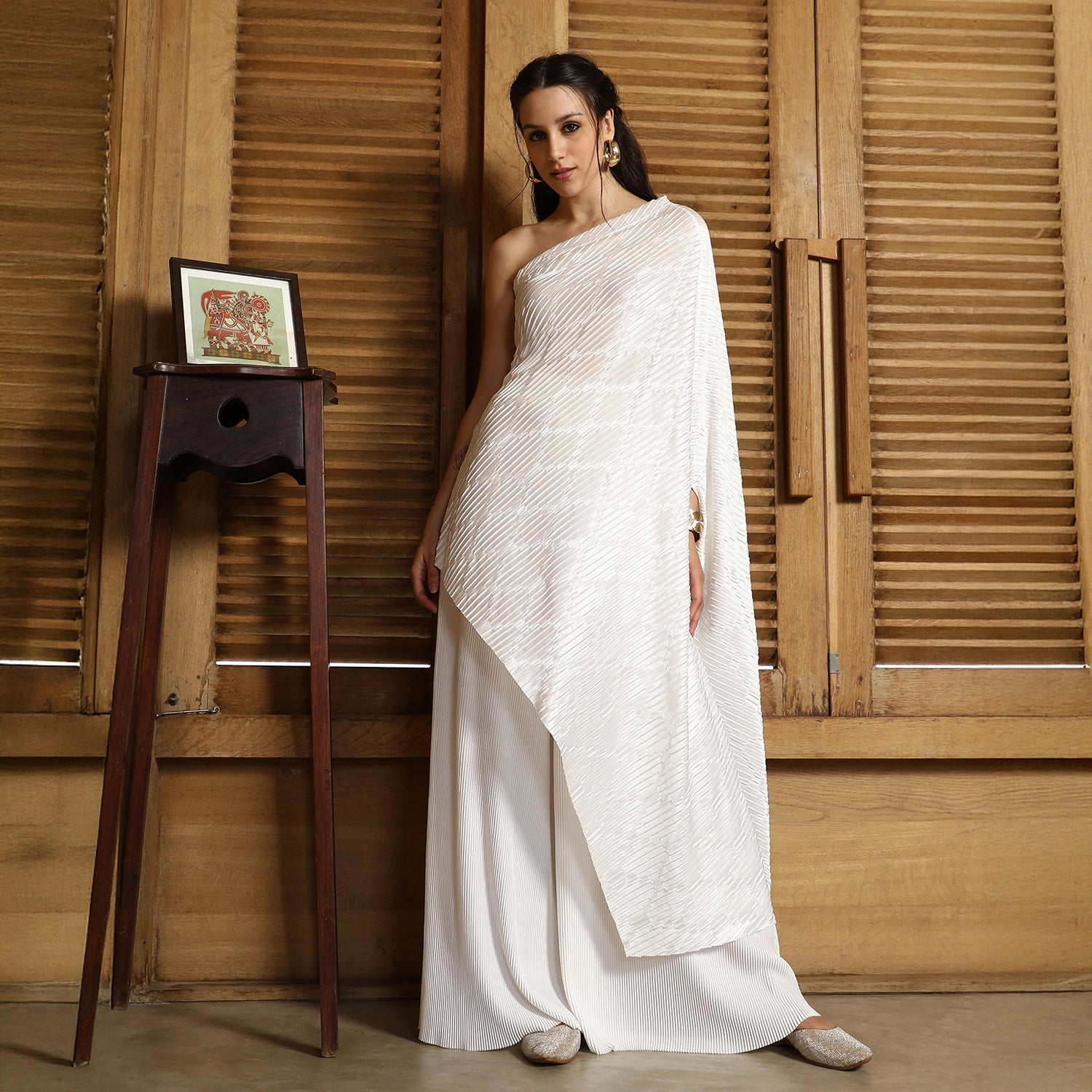 Asymmetrical-Pleated Co-Ord Set