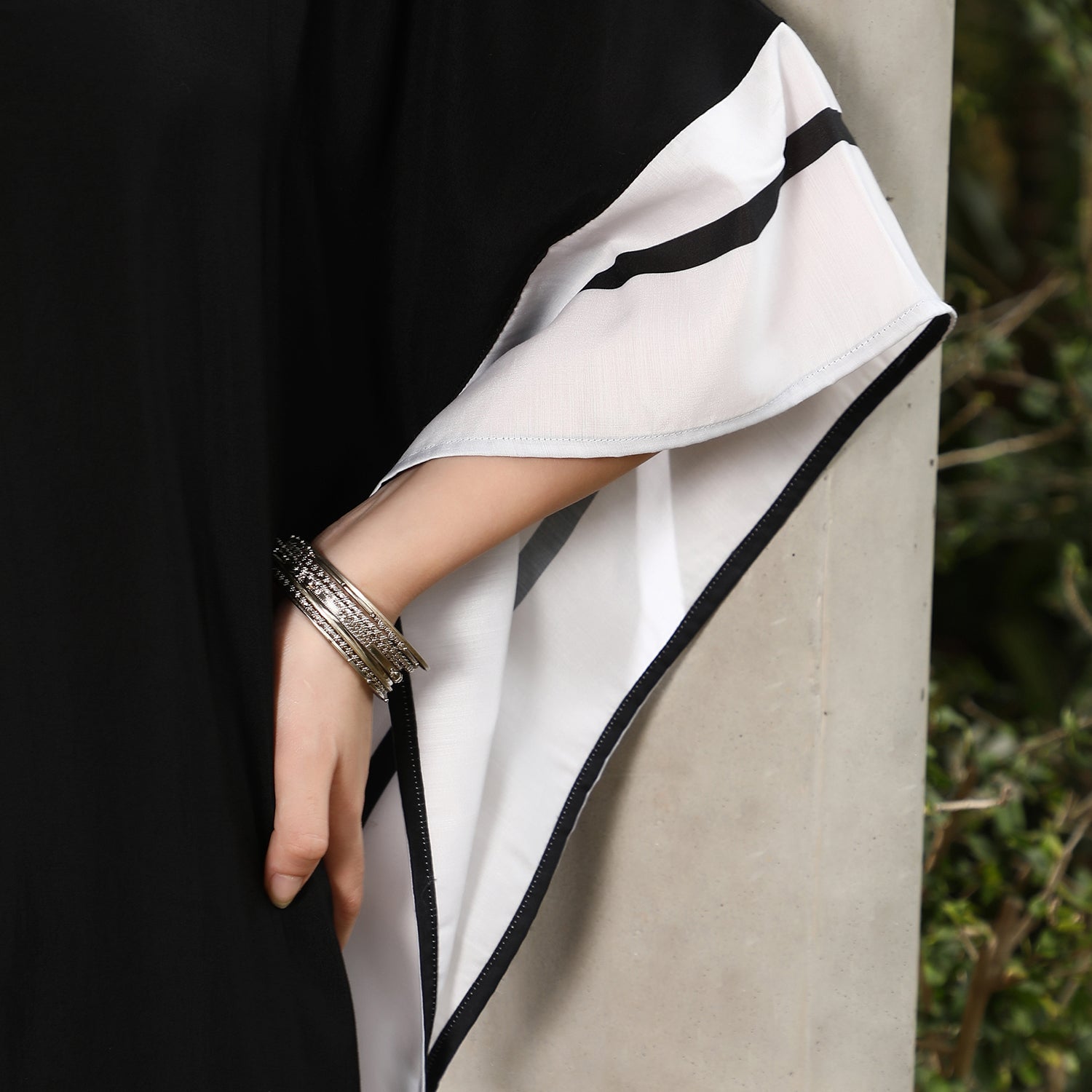 Panel-Striped Kaftan Kurta Set