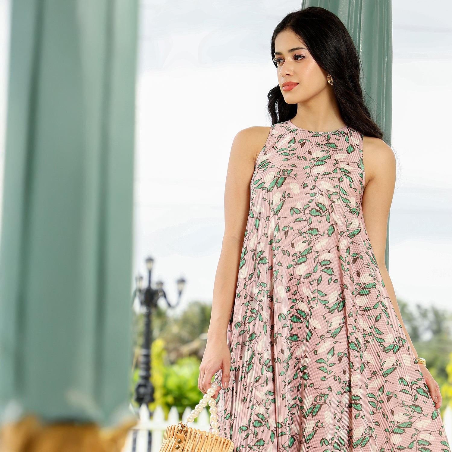 Botanic Pleated-Halter Kurta Set