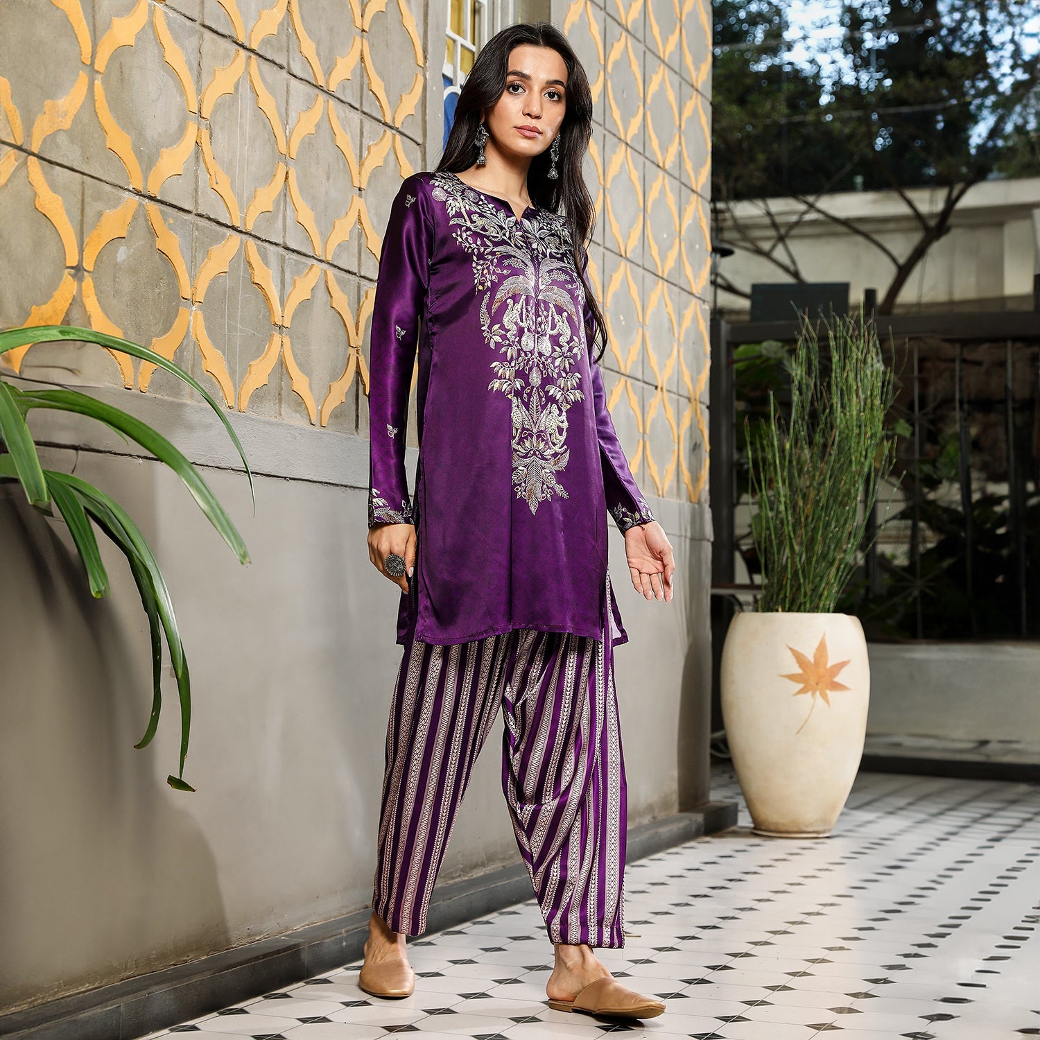 Ethnic Wilderness Kurti With Trousers & Dupatta