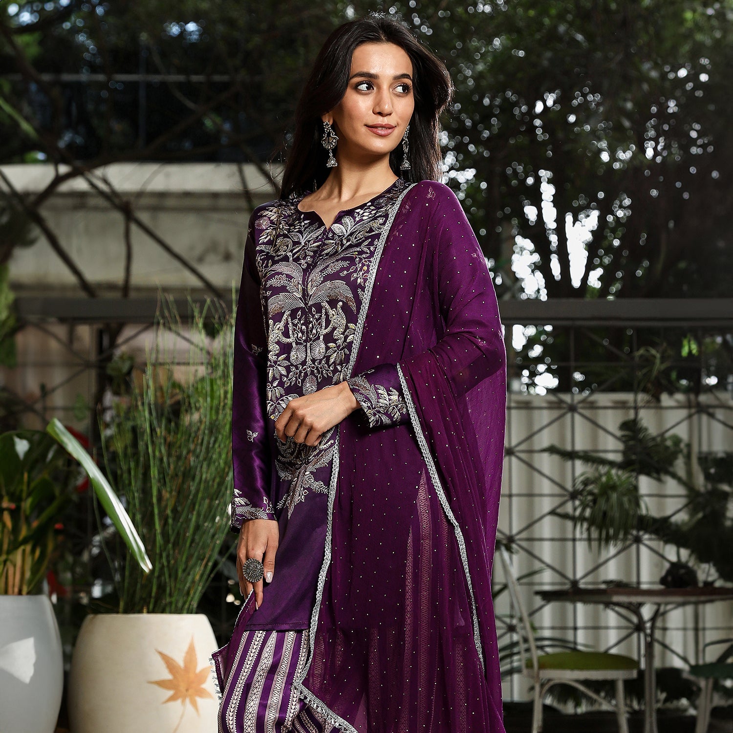 Ethnic Wilderness Kurti With Trousers & Dupatta