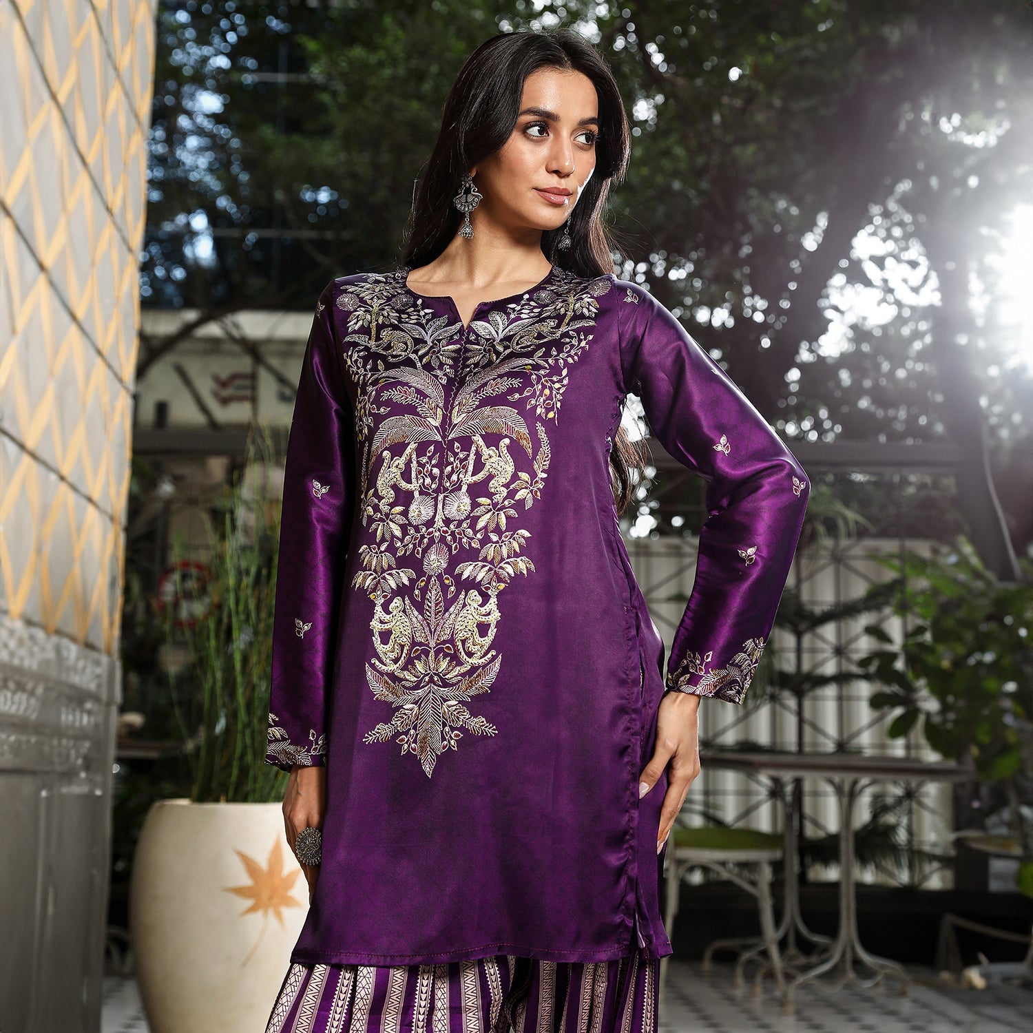 Ethnic Wilderness Kurti With Trousers & Dupatta