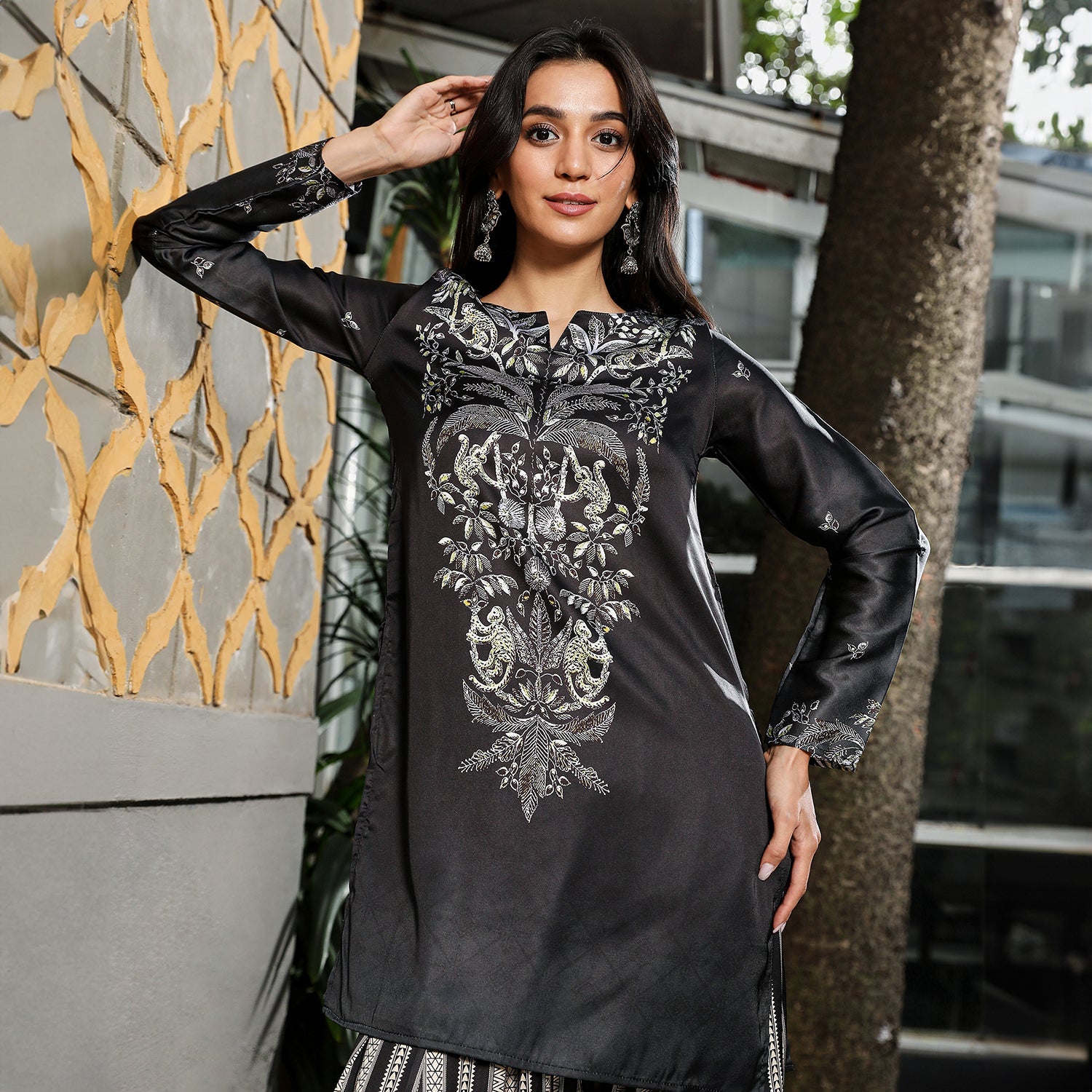 Ethnic Wilderness Kurti With Trousers & Dupatta