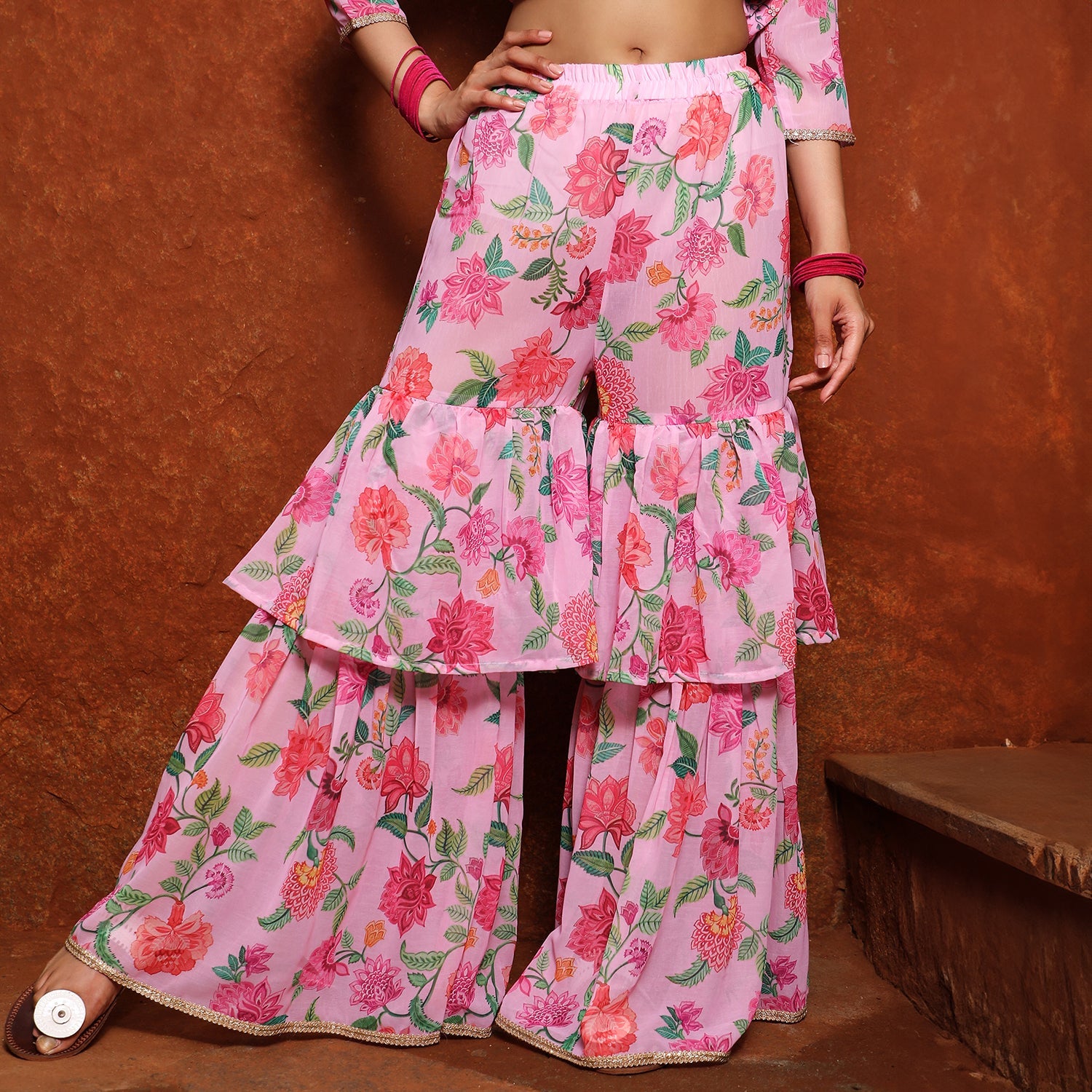 Floral Kurti And Sharara Set