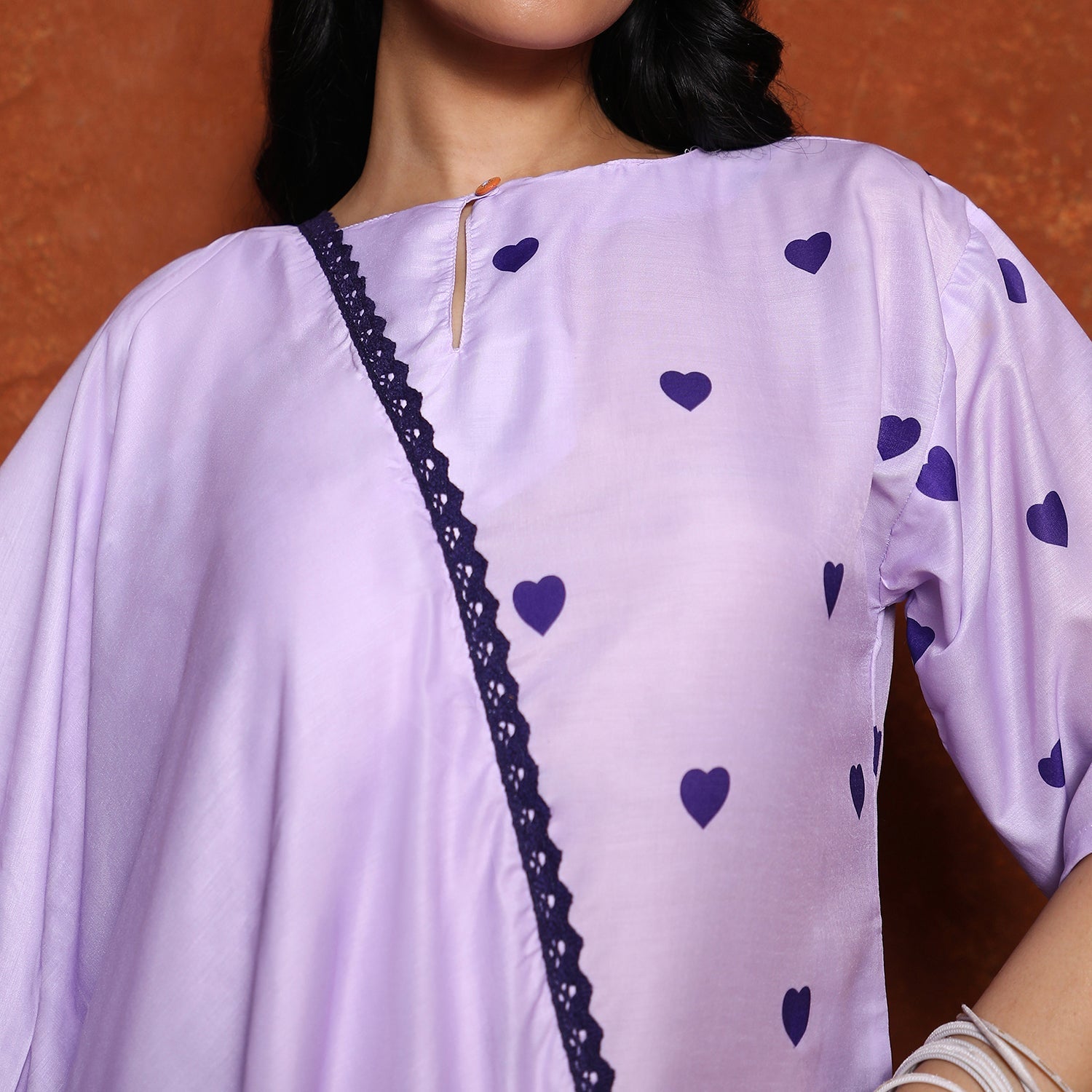 Hearts Kurta With Trousers And Dupatta