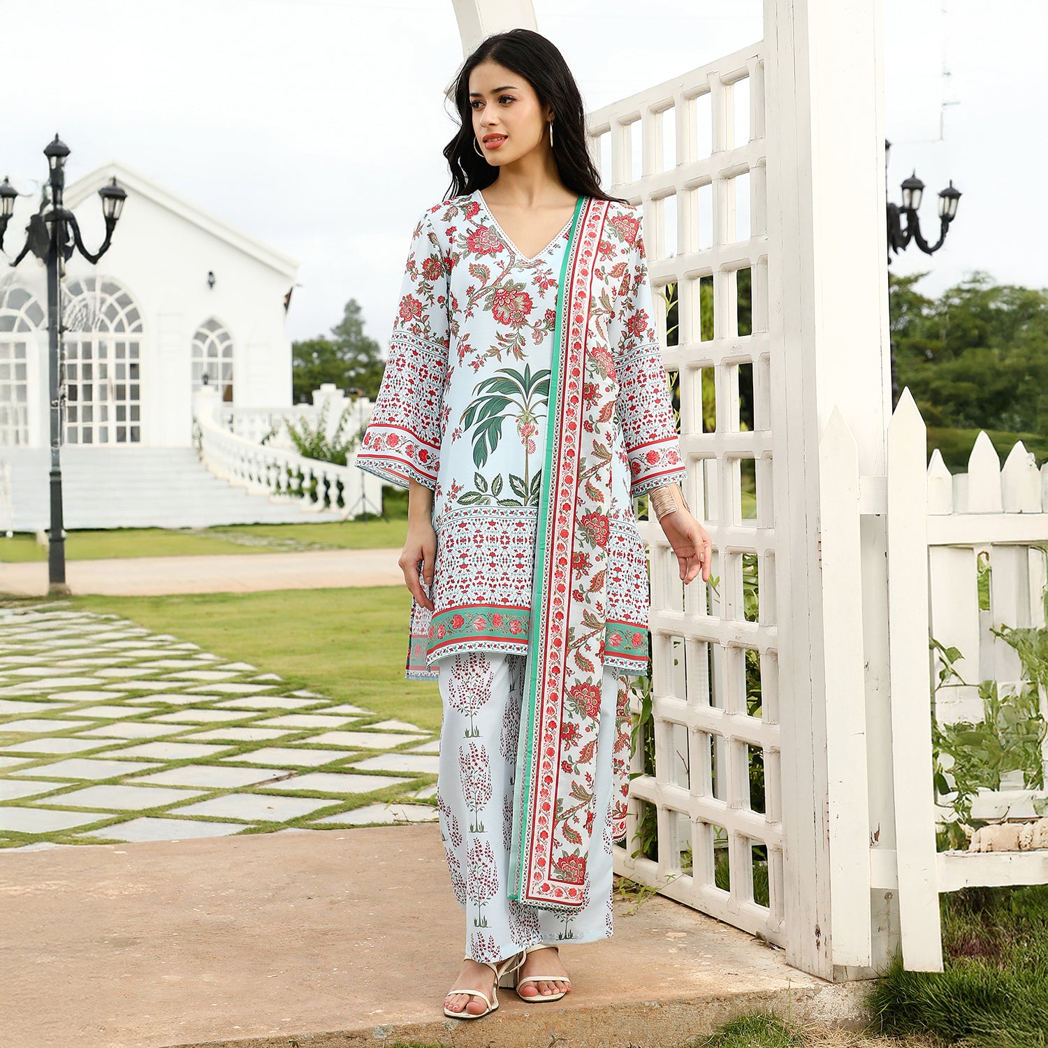 Floral-Harmony Imrpint Kurta Set