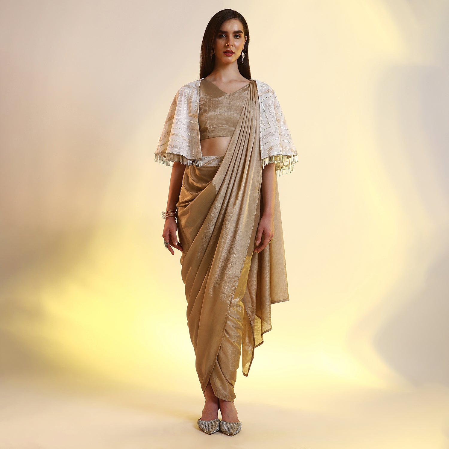 Bijou Cape Pre-Draped Saree