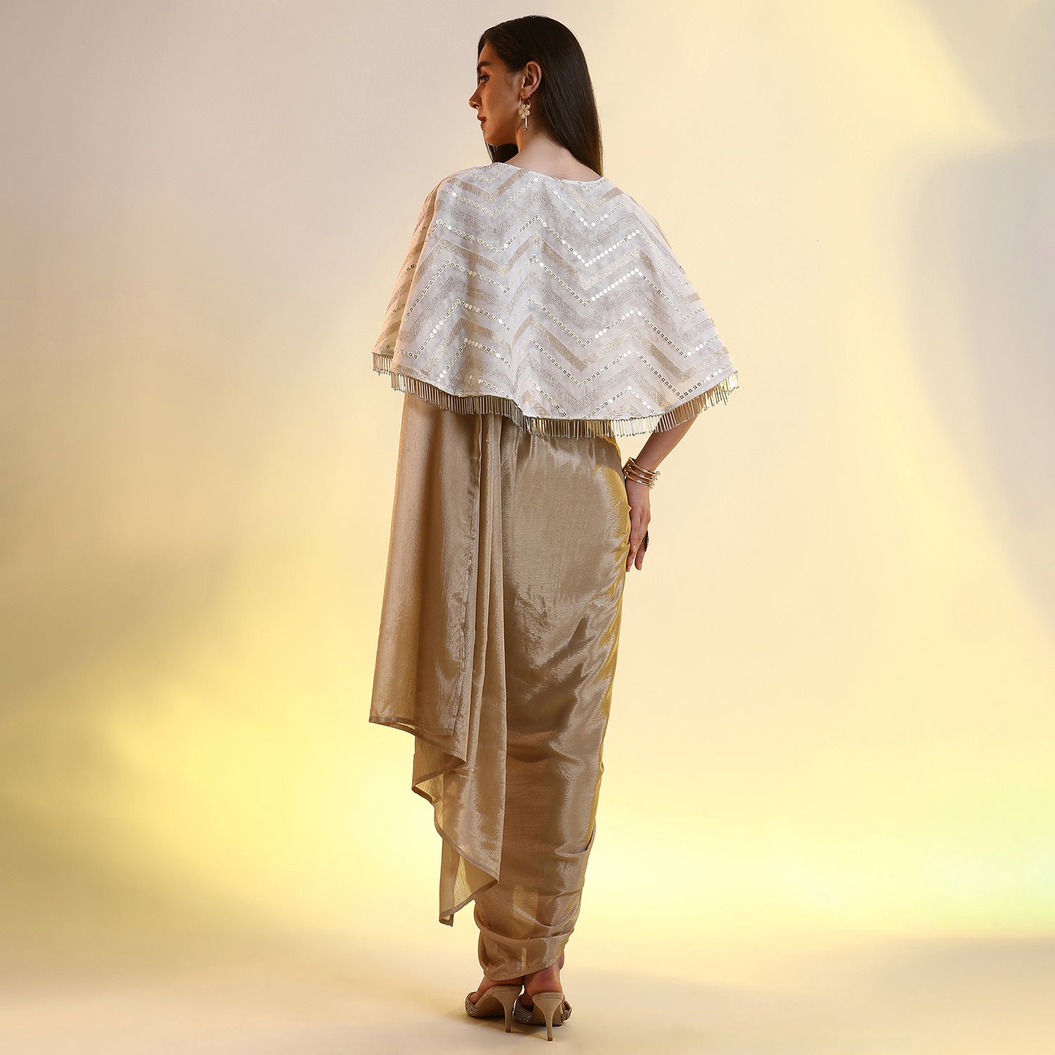 Bijou Cape Pre-Draped Saree
