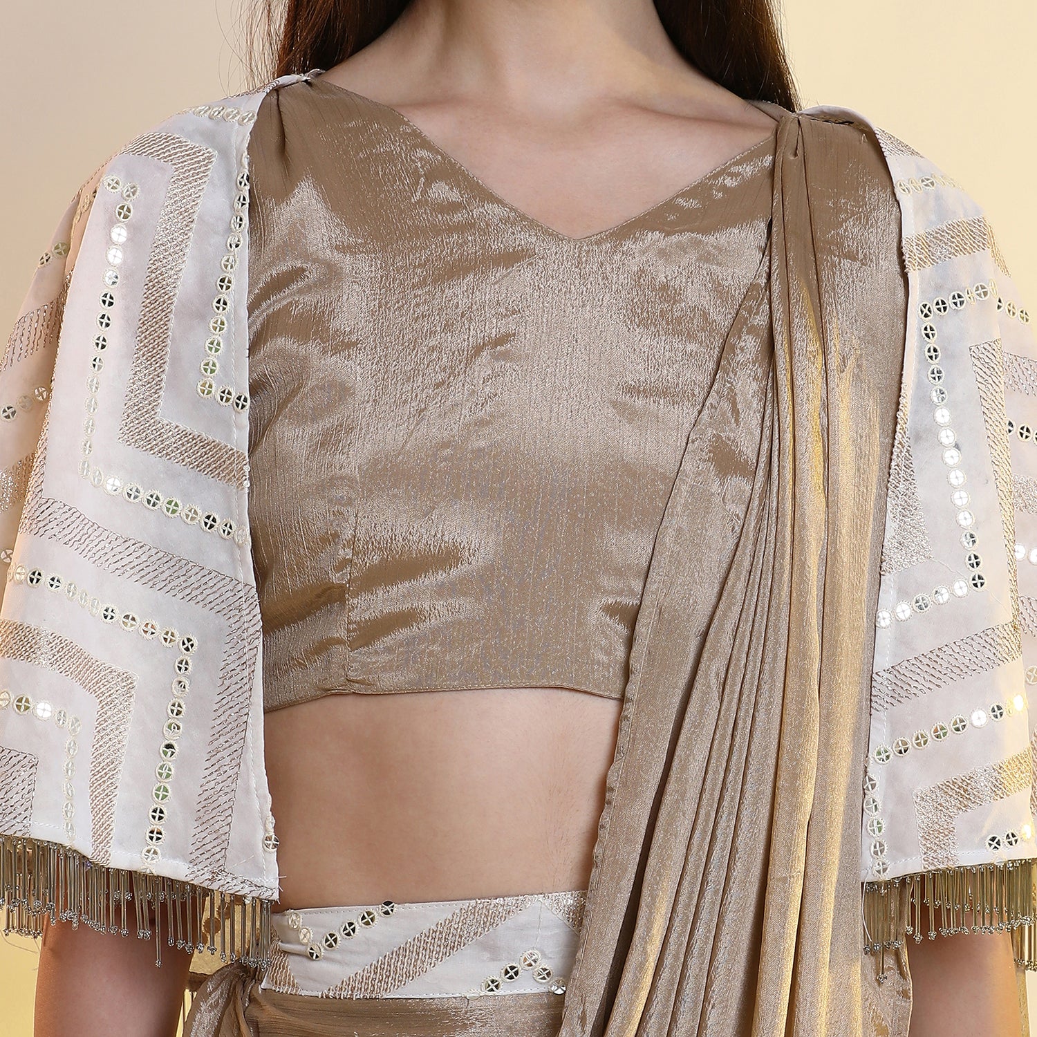 Bijou Cape Pre-Draped Saree