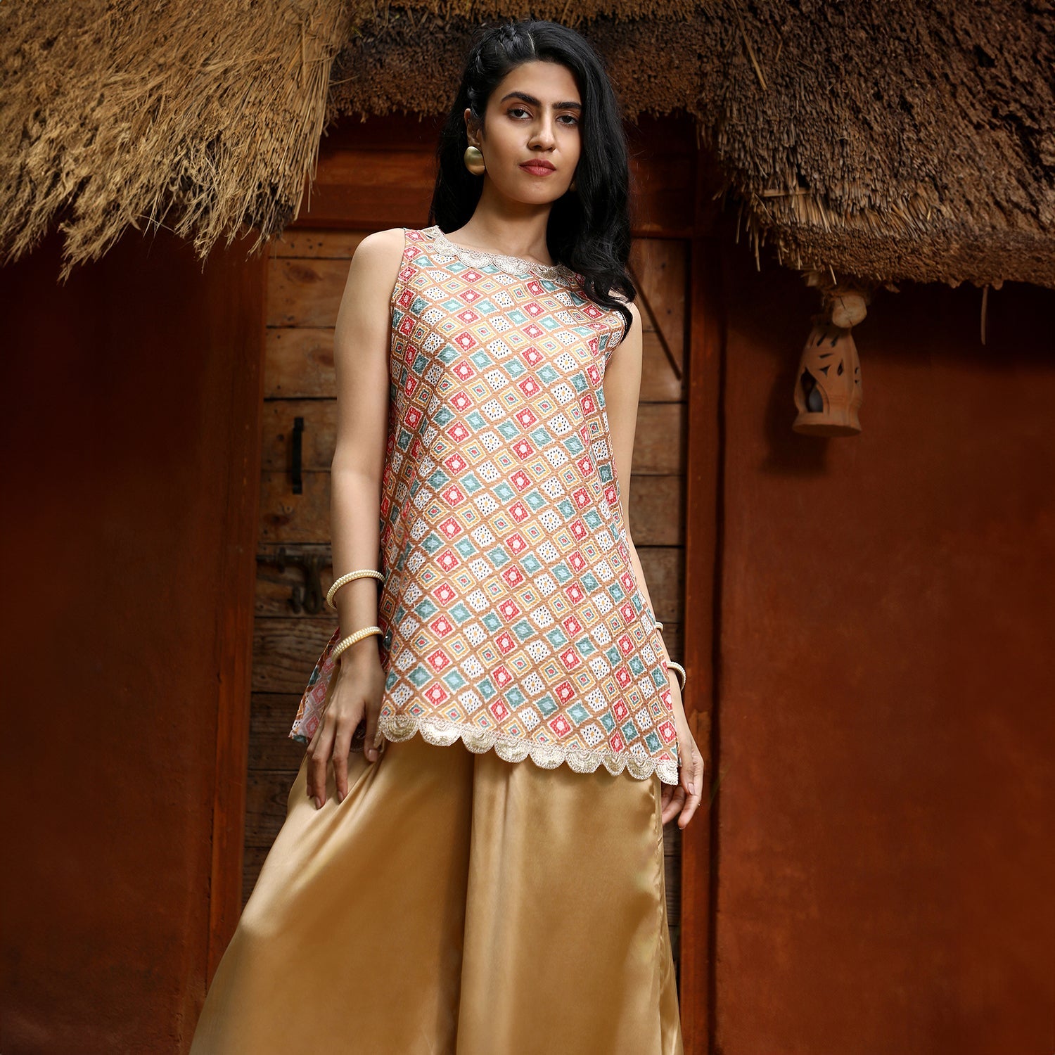 Geometric Kurti With Palazzo