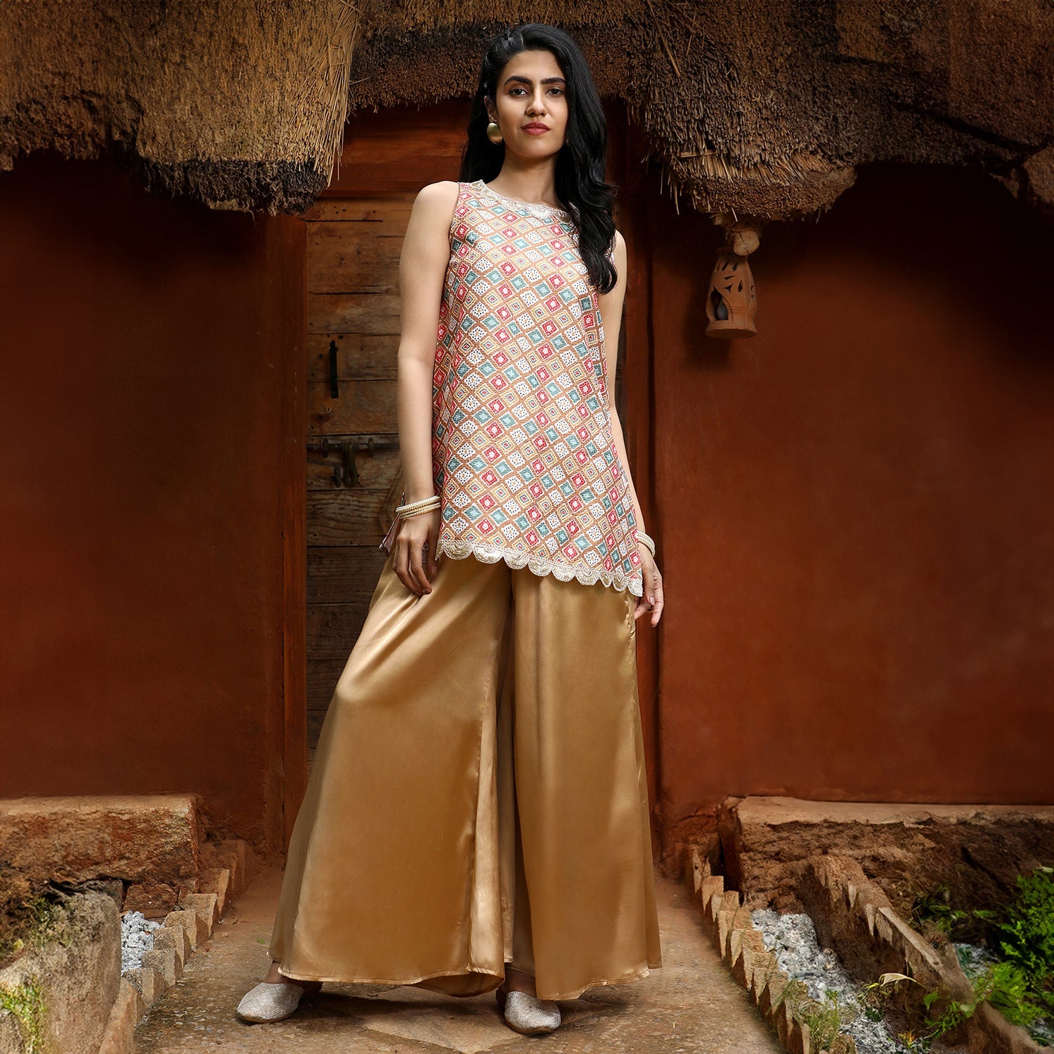 Geometric Kurti With Palazzo