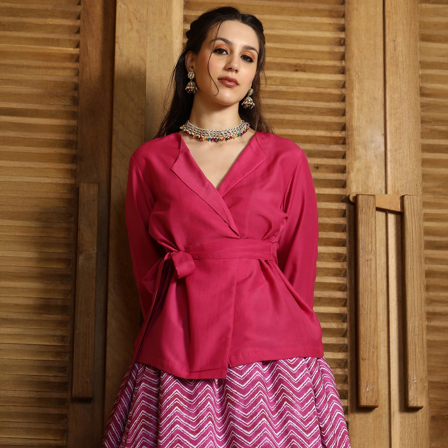 Chevron-Wrap Co-Ord Set