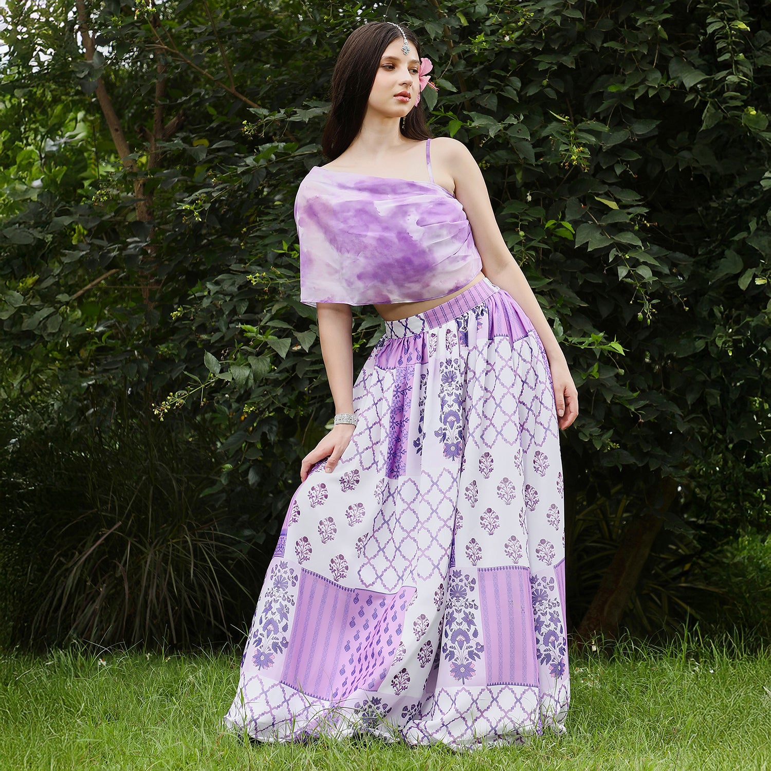 Abstract Floral-Block Imprint Co-Ord Set