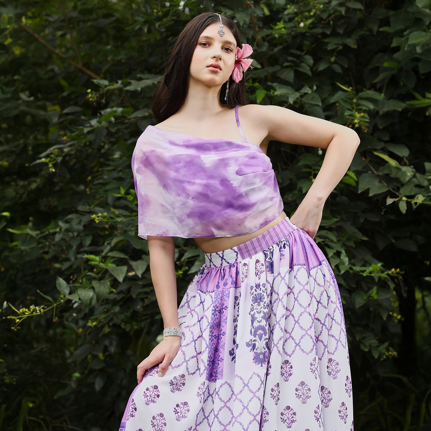 Abstract Floral-Block Imprint Co-Ord Set