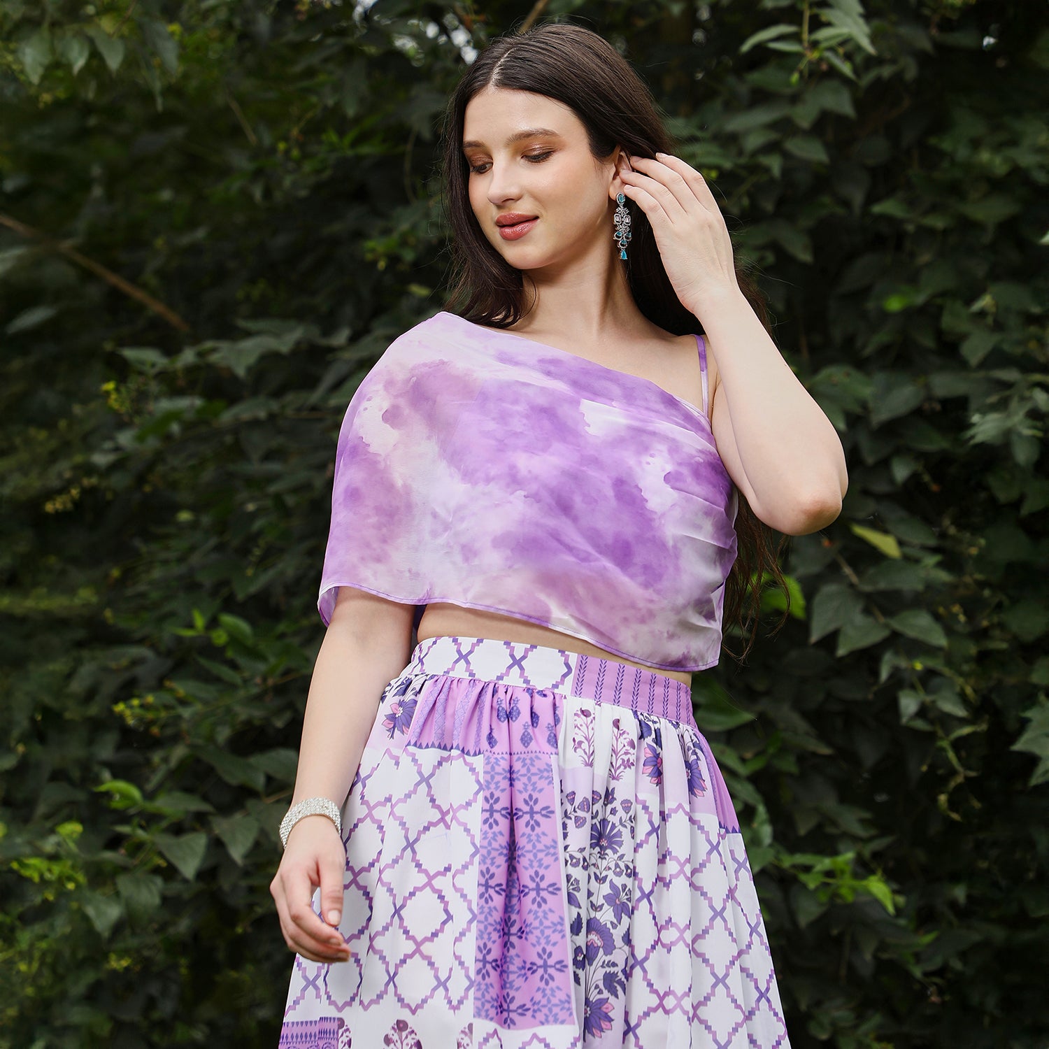 Abstract Floral-Block Imprint Co-Ord Set