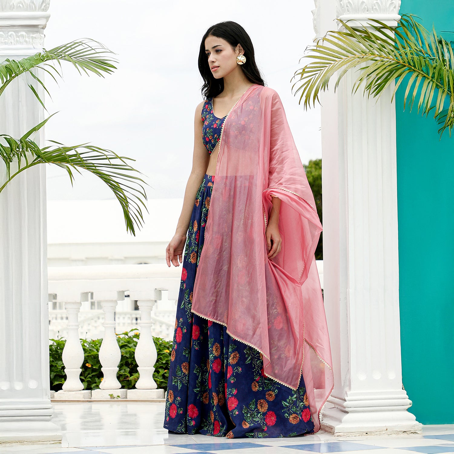 Bloom-Imprint Lehenga Co-Ord Set