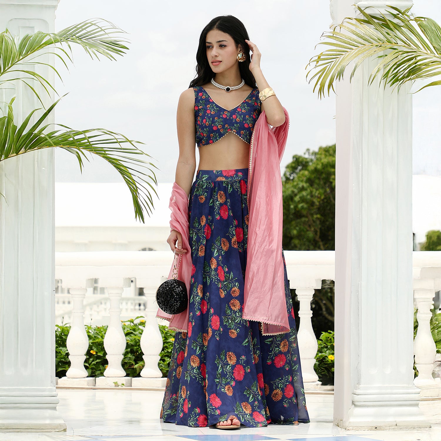 Bloom-Imprint Lehenga Co-Ord Set
