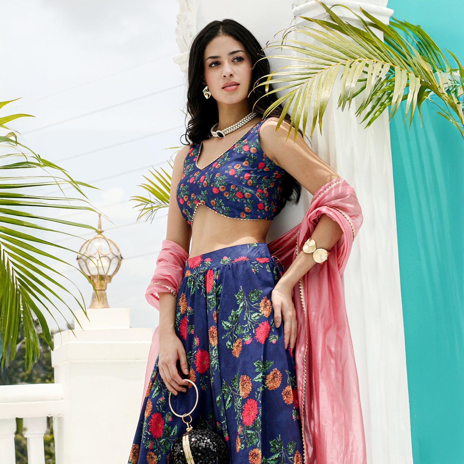 Bloom-Imprint Lehenga Co-Ord Set