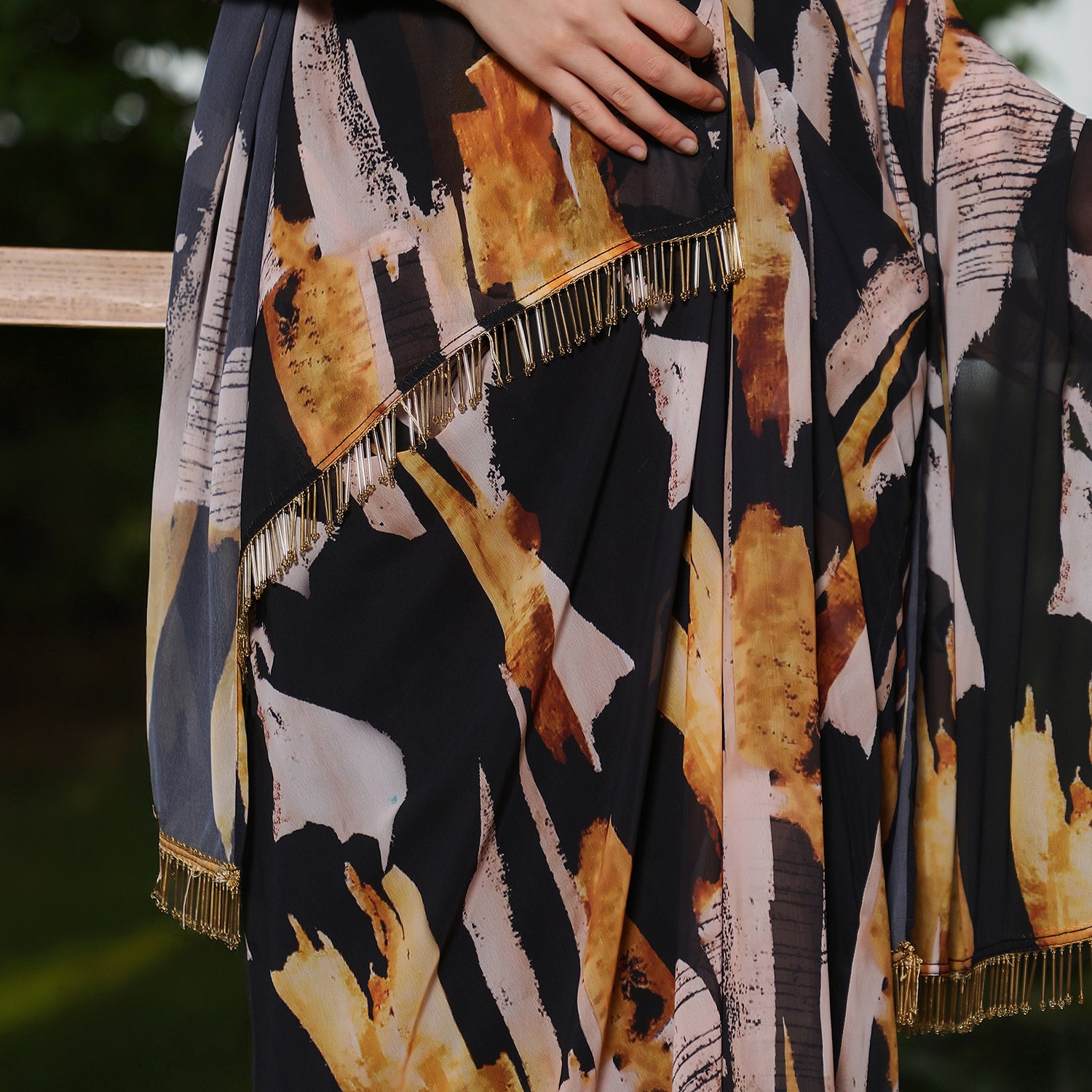 Abstract-Imprint Corset Co-ord Set