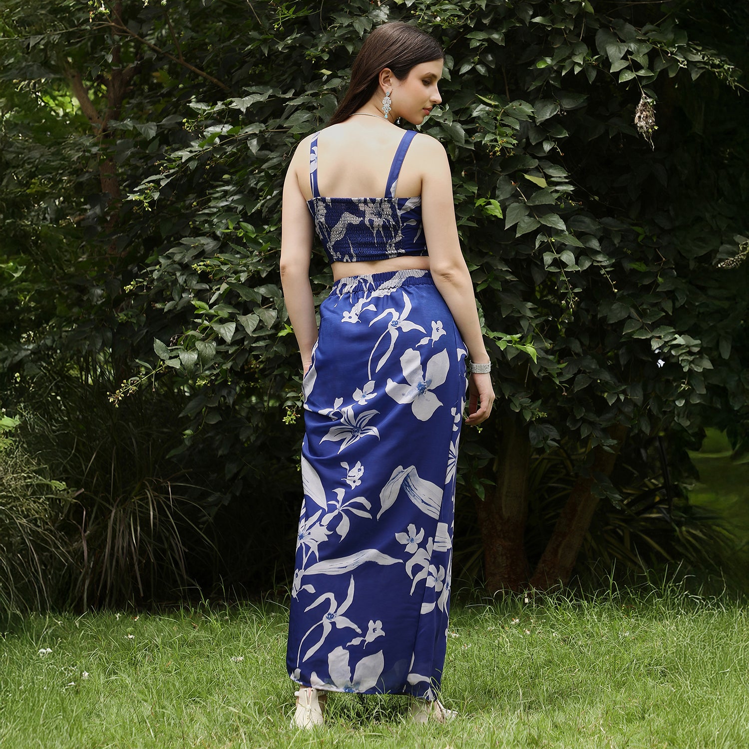 Flora-Imprint Corset Co-ord Set