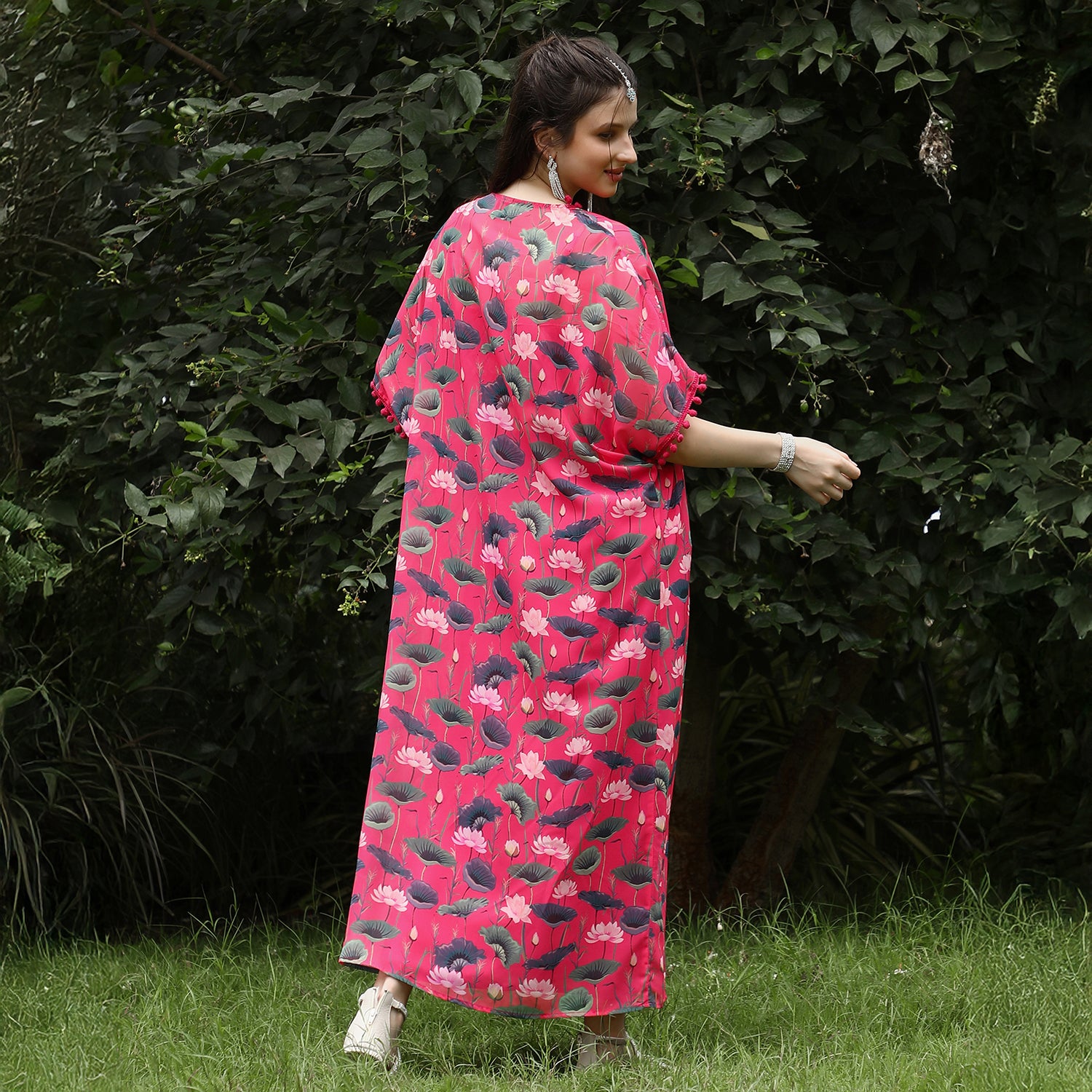 Flora-Imprint Draped Co-Ord Set